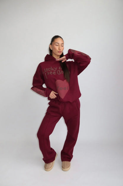 Lucky Me Tracksuit - Bordeaux