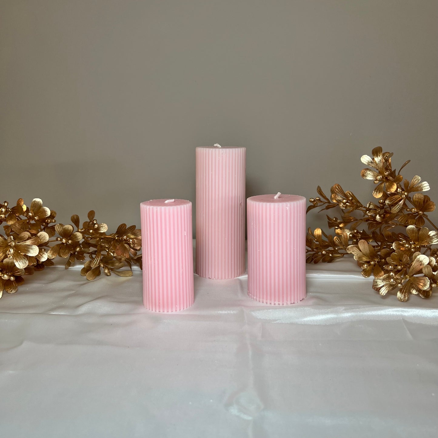 Pilaar Kaars Set - Roze