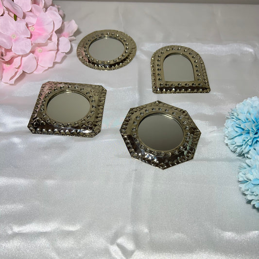 Marokkaanse spiegeltjes - Zilver - 4 stuks
