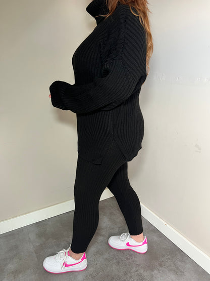 Gebreide comfy set - Zwart