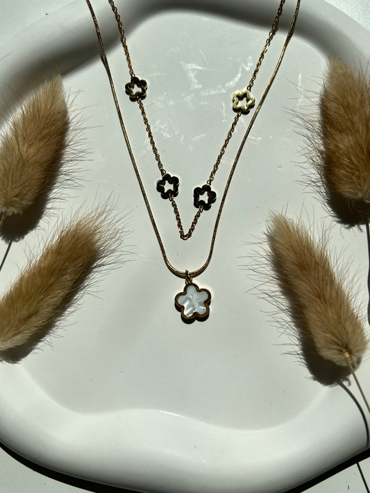 Bloem ketting dubbellaags