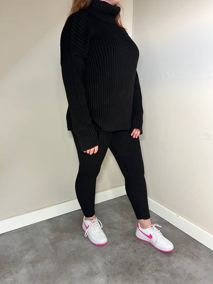 Gebreide comfy set - Zwart