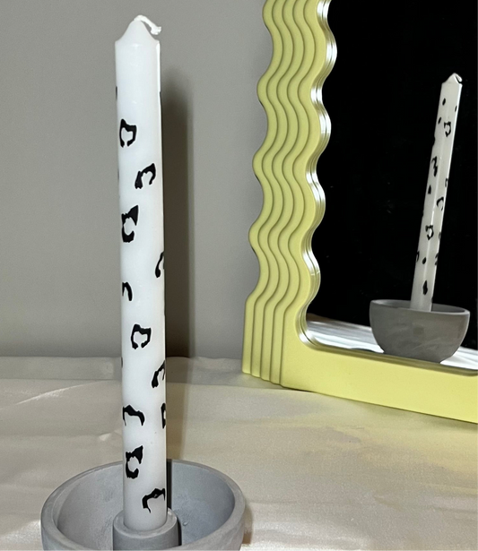 White Panter kaars - Set van 3