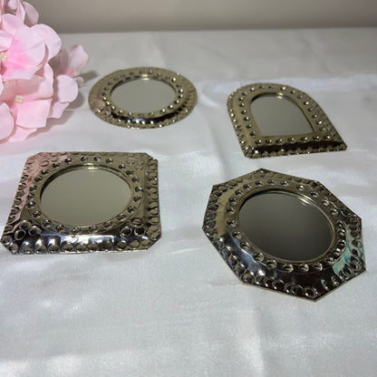 Marokkaanse spiegeltjes - Zilver - 4 stuks