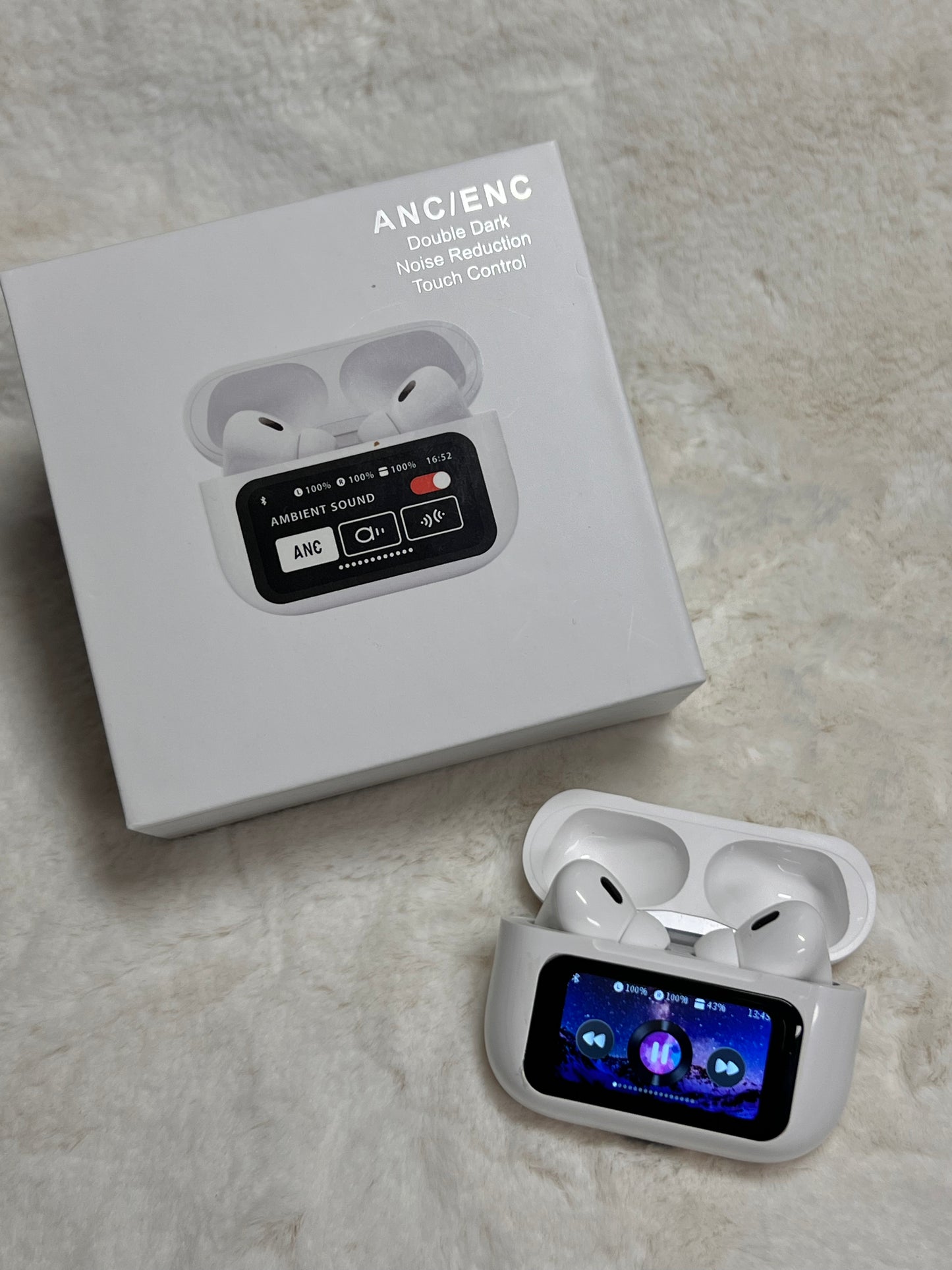 Draadloze Oortjes Met Noise Cancelling, LED Display en Touchscreen