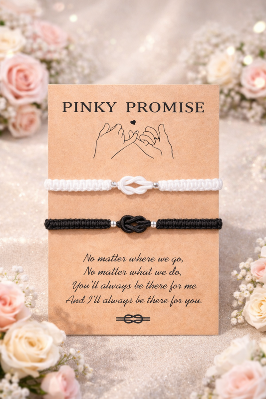 PRE ORDER- Pinky Promise Armbanden Set - Zwart & Wit